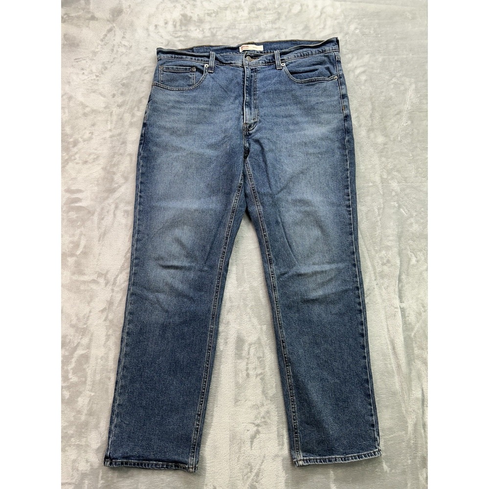 Levis Signature Jeans Mens Sz 38x32 Blue Athletic Straight Stretch Whisker Guys
